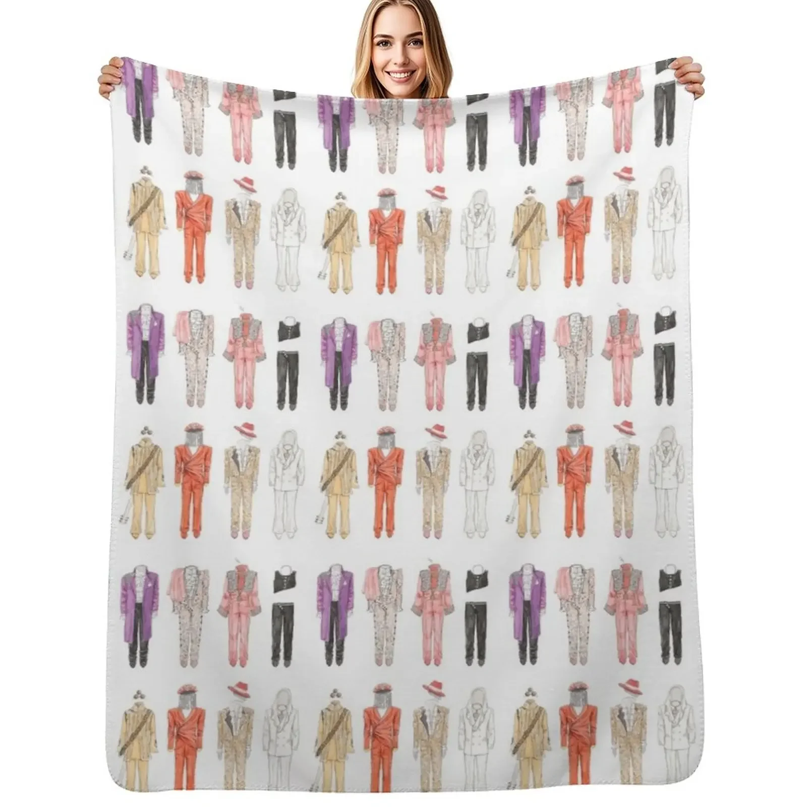 

Prince Iconic Looks Throw Blanket Loose Kid'S Nap Soft Plush Plaid Blanket