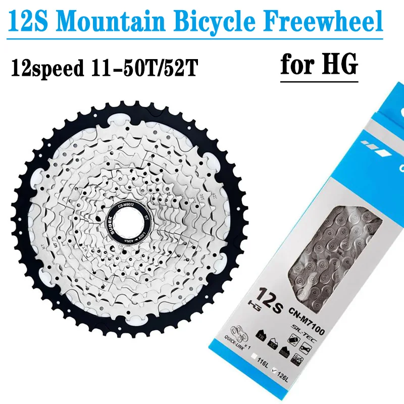 

12 Speed 11-50T 52T Mountain Bicycle Freewheel HG 12S Cassette M7100 Chain for SHIMAN0 Sprocket 12V MTB Bike Parts