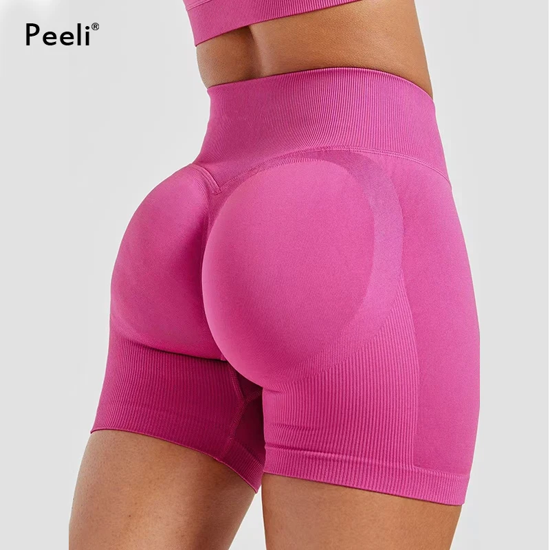 Scrunch Booty Yoga Shorts Women Clothes High Waist Gym Shorts Push Up Biker Shorts Butt Lifting Workout Pants Seamless Leggings
