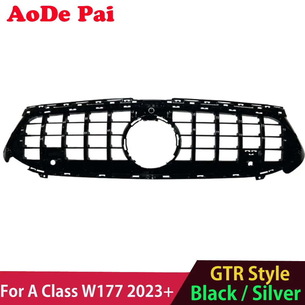2023 2024 2025 2026 W177 Grille GTR Style Front Bumper Mesh Hood Grill for Mercedes A Class W177 V177 Facelift  A180 A200 A45