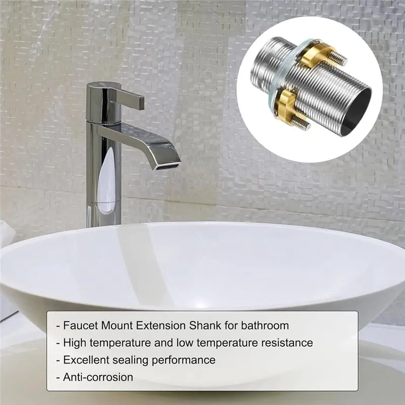 A21Q -Stainless Steel Pipe Faucet Extension Fitting Lock Nut Kit, With Nut And Washer Accessories