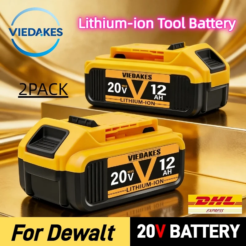 

For Dewalt 20V Battery 12.0Ah Rechargeable, for Dewalt Screw Gun Wrench Impact Battery DCB200 DCB201 DCB206 DCB205