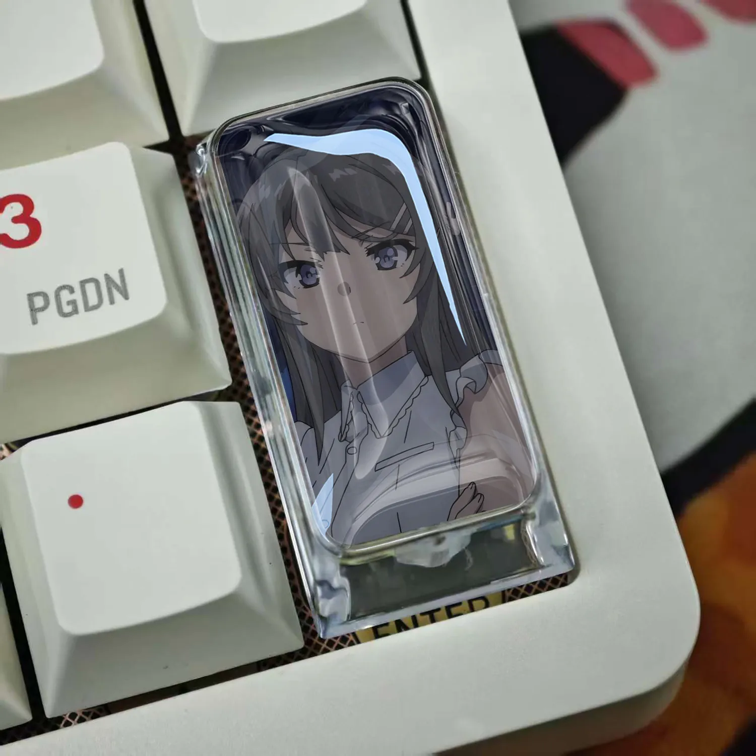 Diy Cartoon Sakurajima Mai Mechanical Keyboard Keycaps Cross-Axis Mechanical Keyboard Pc Personalized Keycaps Gift Toys