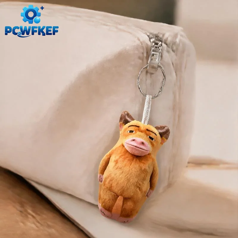 [W]1Pcs Sound Keychain NIU LAI Cow Comes An Abstract Plush Toy Voice Accessory Cow Mother Schoolbag Pendant Friend Birthday Gif
