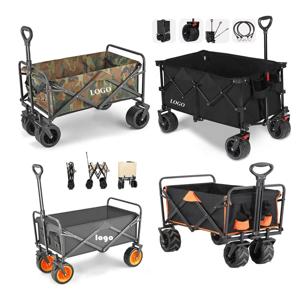 Outdoor Garden Beach Trolley Fishing Folding Camping Wagon Portable Shopping Tour Hand Luggage Trolleys