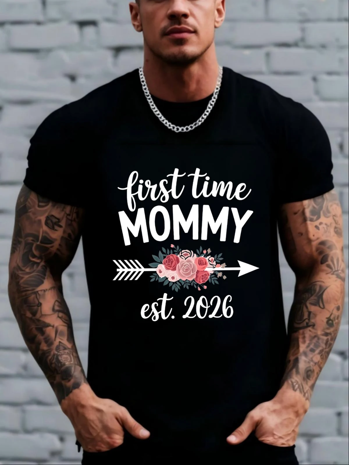 

Street Fashion Men T-shirt Floral Print Oversized Crew Neck Casual Tee