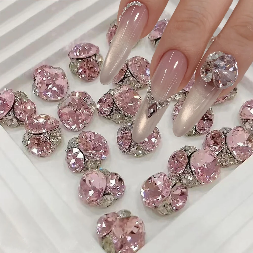 10Pcs Pink Clear Cr…