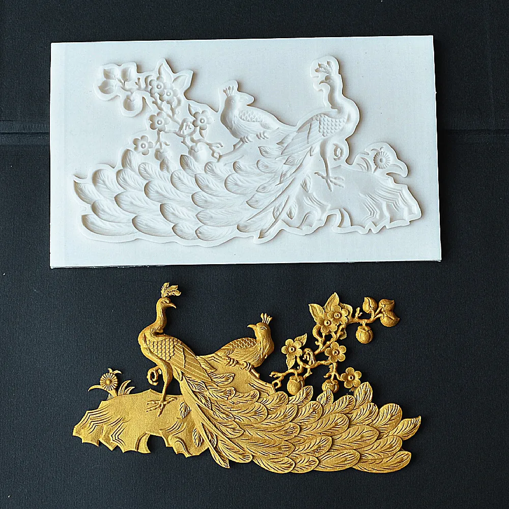 Peacock Silicone Mold Fondant Mold Cake Chocolate Chewing Gum Decoration Mold Holiday Decoration Mold Kitchen Baking Mold