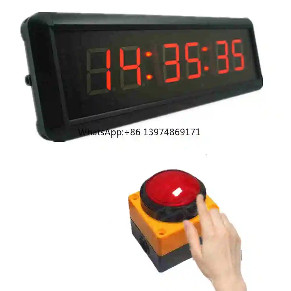 1.5 Inch 29cm Button Led Countdown Clock Stopwatch Sports Timer, With Buzzer Line Button Reset Game School Competition Game Time