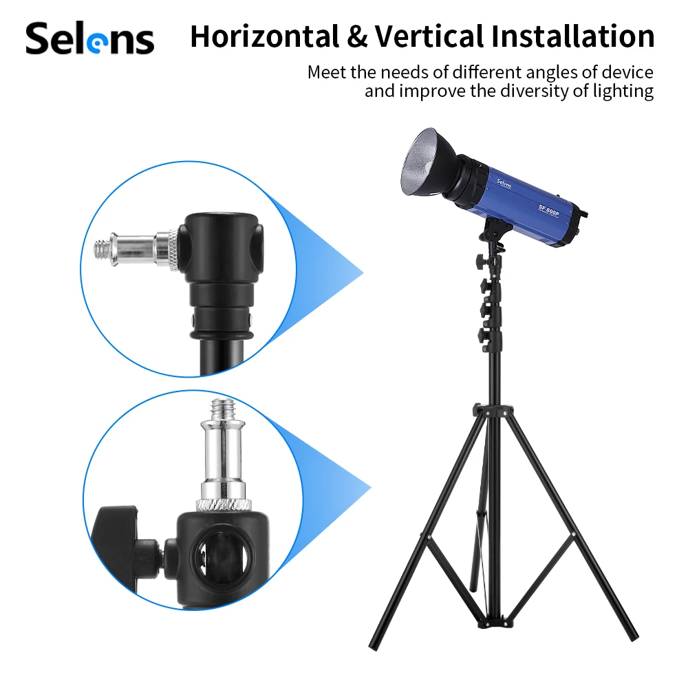 Selens 220-395cm Photography Bracket Heavy Duty Air-Cushioned Light Stand Portable Aluminum Alloy Stand Photo Studio Kits Tripod