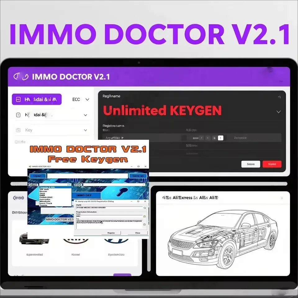 

Сканер Immo Doctor V2.1 OBD2 с неограниченным кейгеном, программное обеспечение для иммобилайзеров различных марок, чип-тюнинг ЭБУ для Sim2K, Mt38, Me 17.9.2, Med17