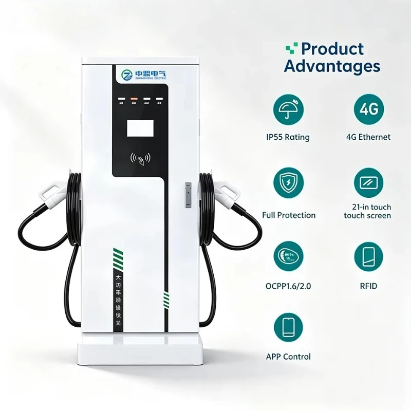 Customized High Power DC Fast Charging Station CE Certified Floor-mounted EV Charger 100kW IP54 for Commercial Places