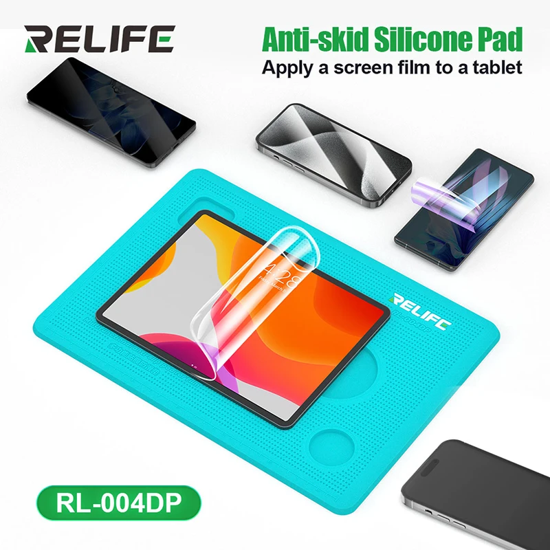 RELIFE RL-004DP Mobile Phone/Tablet Film Anti-slip Silicone Pad Apply a Screen Protector Repair Tools