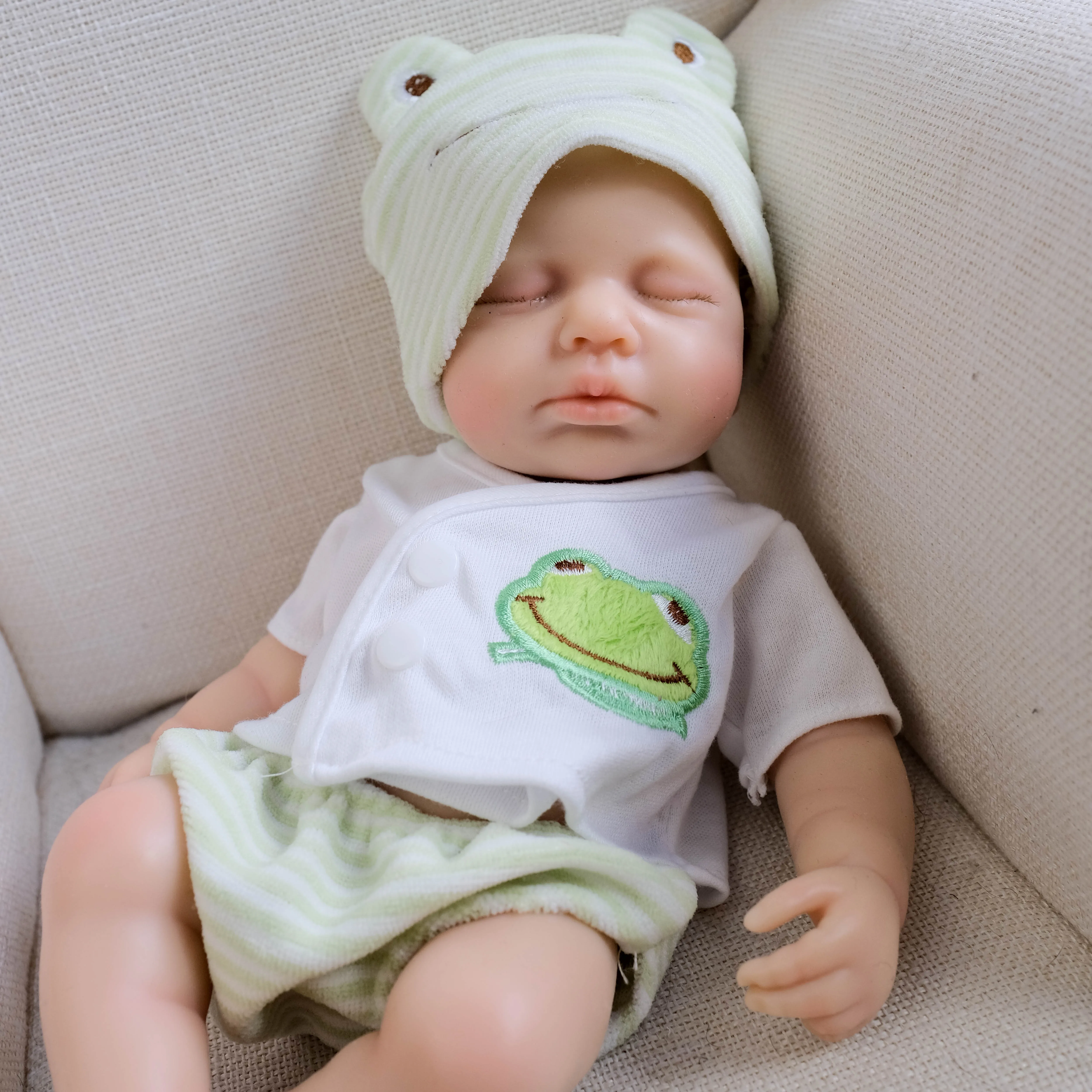NPK 12inch LouLou Squish Doll Full Solid Silicone Flexible Elastic Super Soft Cute Small Size Lifelike Reborn Bebe
