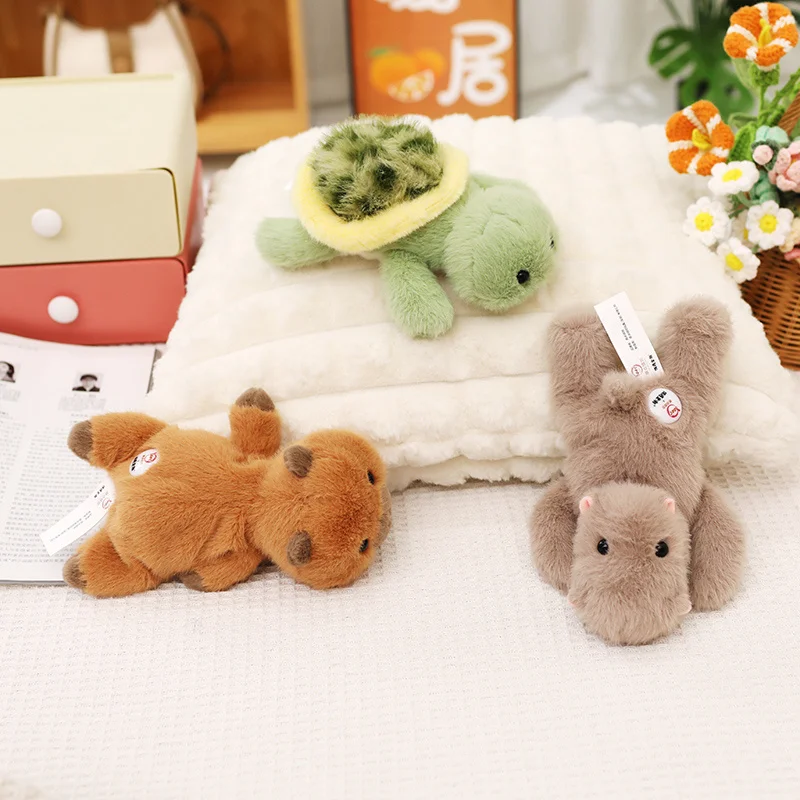 15cm Lying Series Animal Little Cute Doll Palm Toy Capybara Huskey Dinosaur Turtle Birthday Gifts