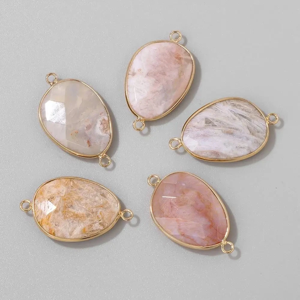 2pcs Natural Stone Pendants Amethysts Lapis Crystal