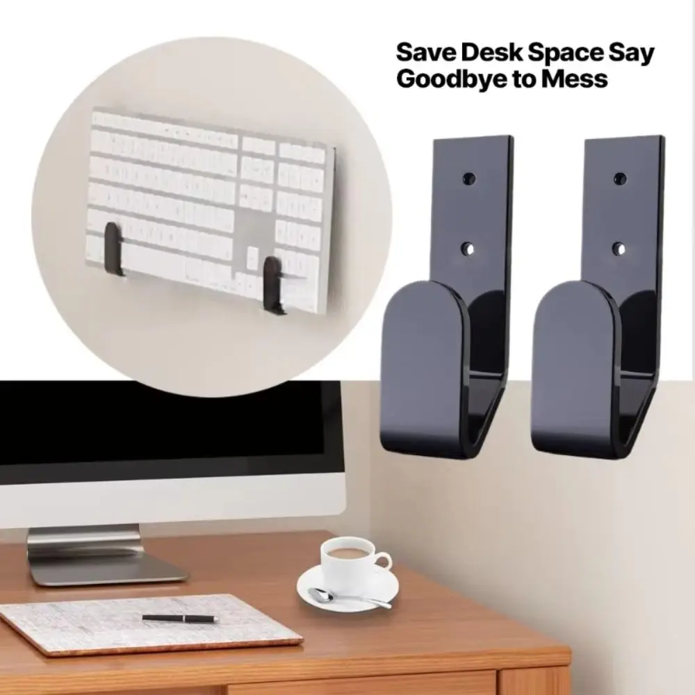 Acrylic Wall-mounted Keyboard Rack Universal Saving Desk Space Acrylic Frame Holder Storage Hook Durable