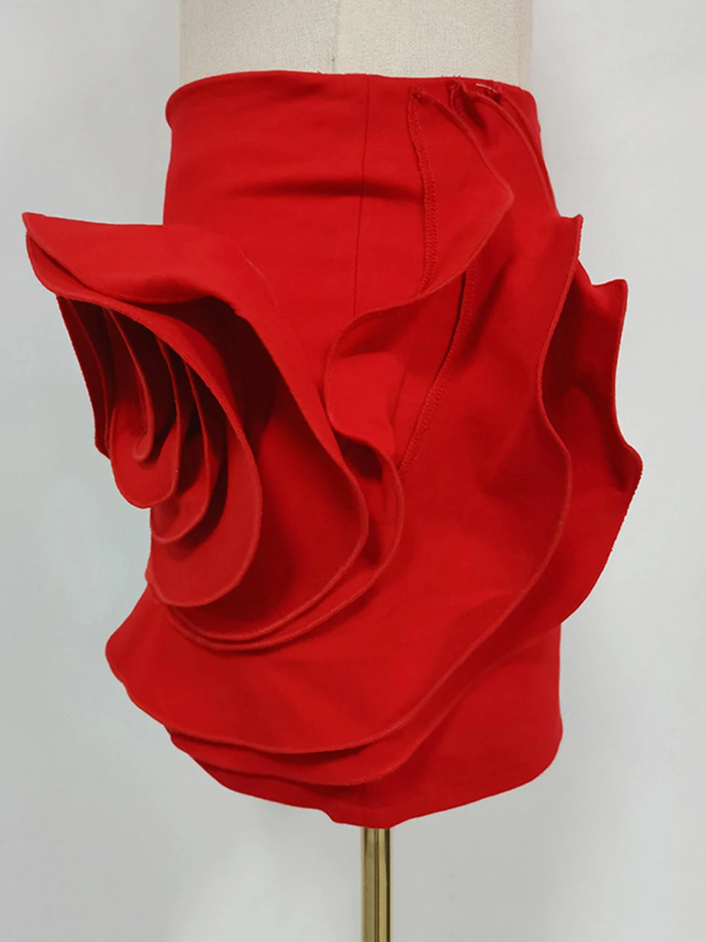 Modphy moda feminina 3d flor mini saias 2025 novos itens cintura alta envoltório hip cor sólida saia feminina