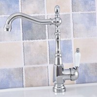 Chrome Single Hole Deck Mount 360 Swivel Spout  Kitchen Bathroom Sink Faucet Mixer Tap Lsf642