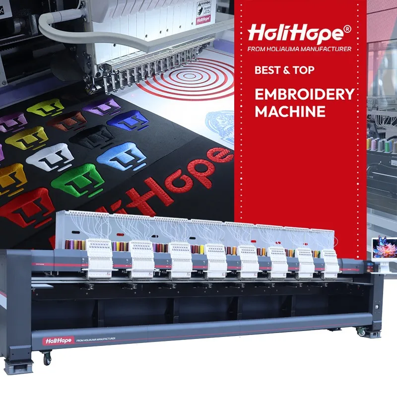 

[Best-selling] HoliHope Holiauma New Version Industrial Embroidery Machine 8 Heads 15 Shinshim Embroidery Machine Tajima Embroi