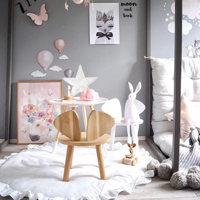 

Детский круглый игровой коврик — мягкий хлопковый напольный коврик двойного назначения в качестве постельного белья, одеяло, кружевной дизайн для ползания, декор детской комнаты