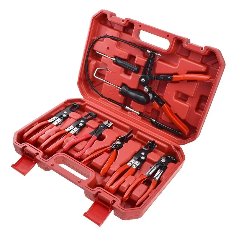 Straight Throat Car Water Pipe Clamp Pliers Pipe Bundle Clamp Clamp Throat Clamp Clamp Oil Pipe Clamp Pliers Repair Tool Set