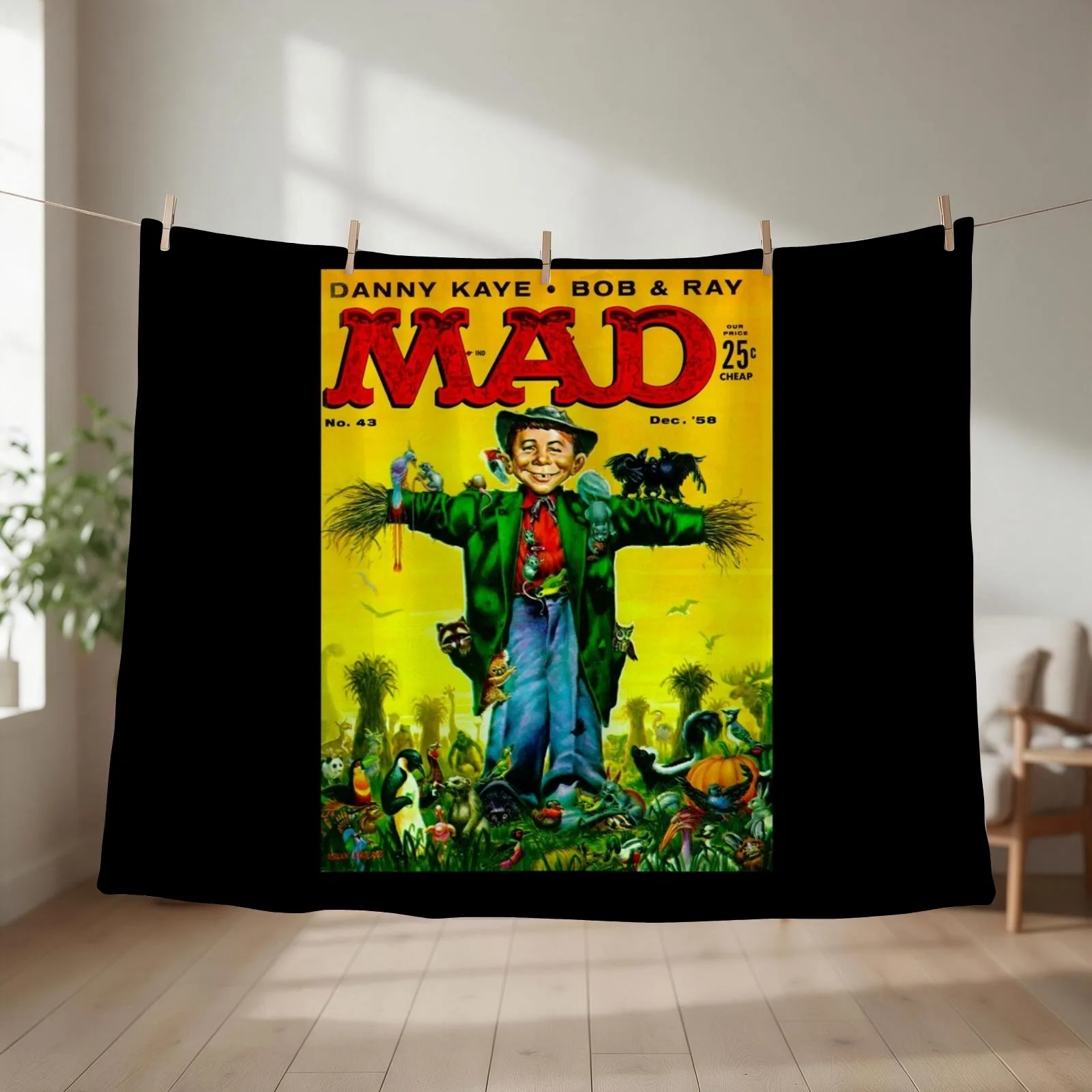 IT'S TRUE, A CLASSIC MAD MAGAZINE COVER ART!!! Throw Blanket couch cozy soft plush fuzzy picnic outdoor blanket