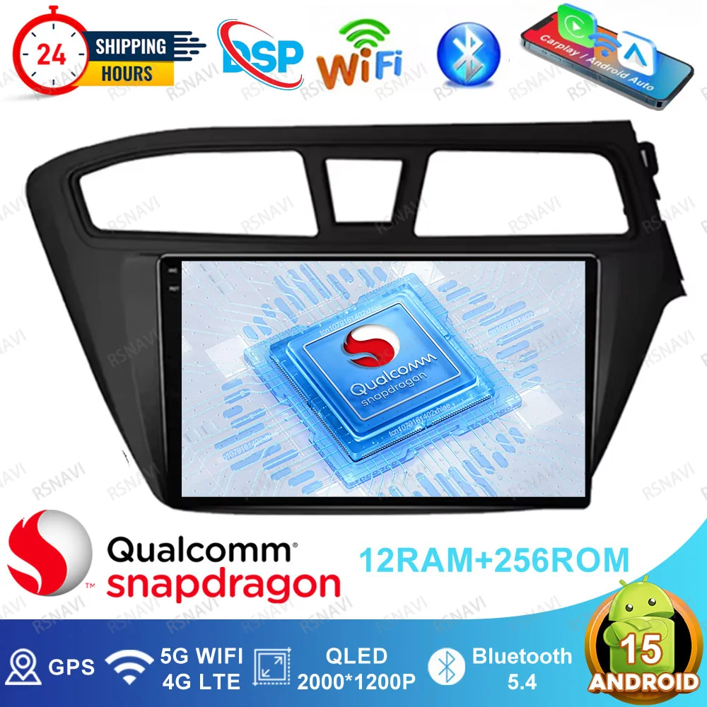 

Android 15 Car Radio For Hyundai I20 LHD 2015 - 2017 AUTO QLED 5G WIFI Carplay 9/10 Inch Systems Multimedia DSP Head Unit Stereo
