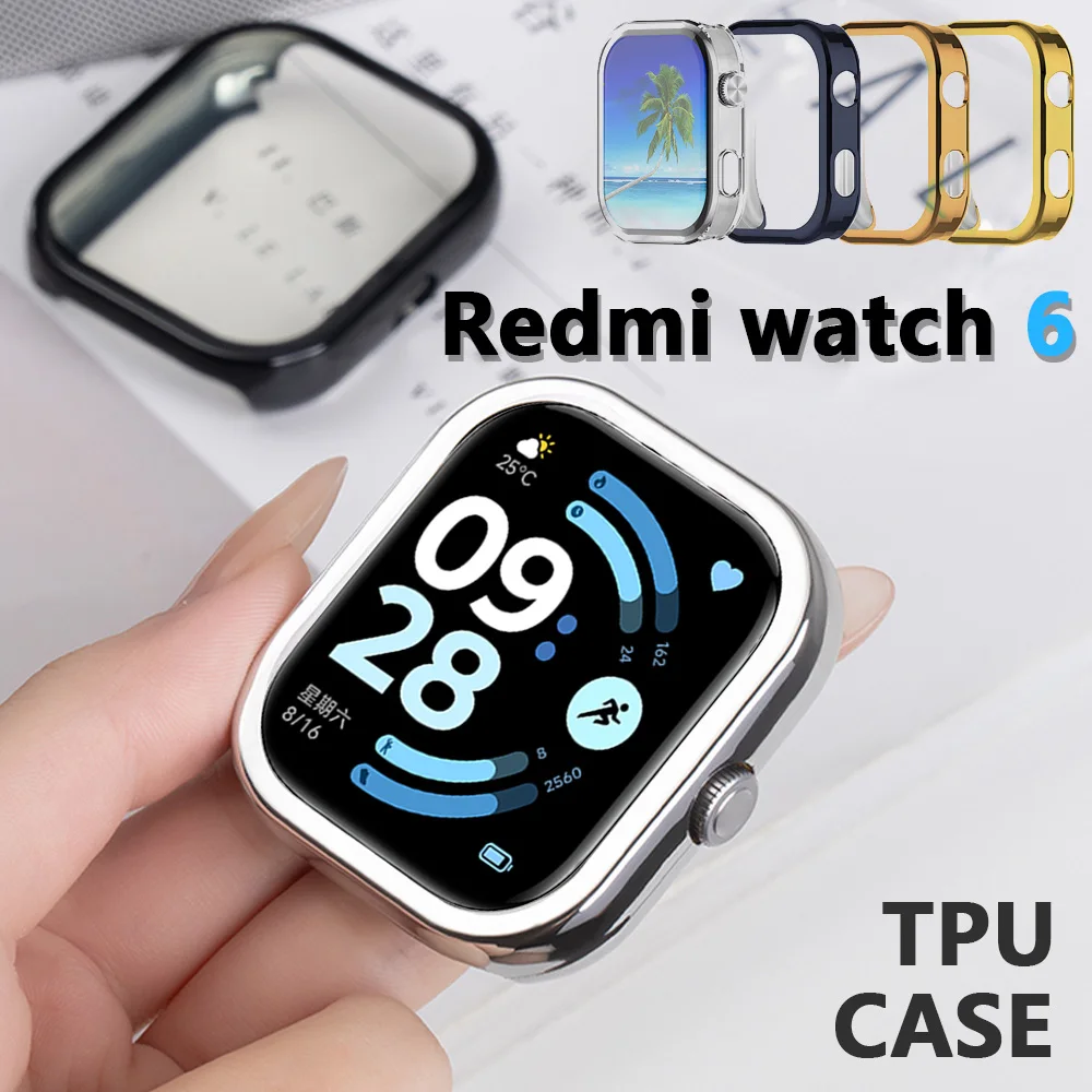 Case for Xiaomi Redmi Watch 6 Screen Protector Case Soft TPU All-Around Protective Bumper Cover for Redmi Watch6 Accessories