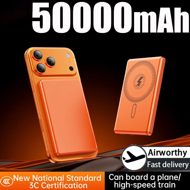 

50000 мАч портативный магнитный беспроводной внешний аккумулятор PD 22 Вт с быстрой зарядкой для Magsafe для iPhone Samsung Huawei