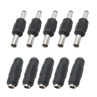5.5*2.1mm / 5.5 x 2.1mm Double Male to Male Jack Plug Power Connector Female to Female Panel Socket Mounting Adapter For CCTV