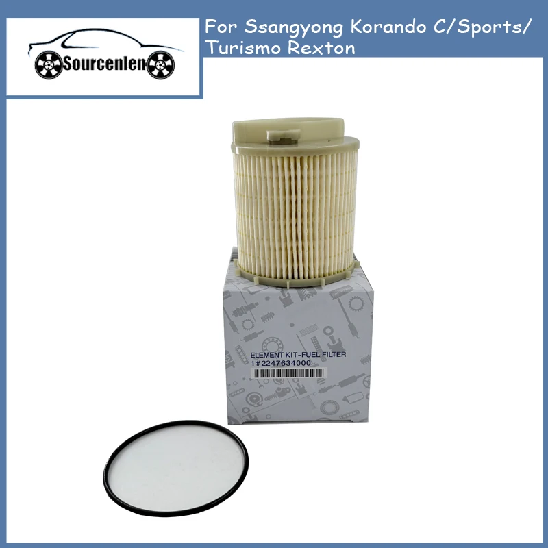 

4Pcs Fuel Filter Element KIT For Ssangyong Korando C/Sports/Turismo Rexton OEM Parts 2247634000