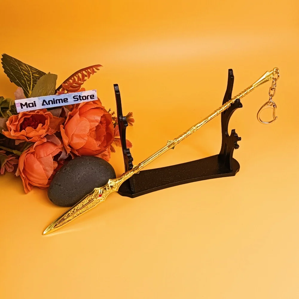 8.6 بوصة إله الحرب الرمح كاتانا أنيمي النينجا سكين الحجم الحقيقي اليابانية الرمح كلينروت بوسيدون سيف معدني الساموراي صابر لعبة هدية