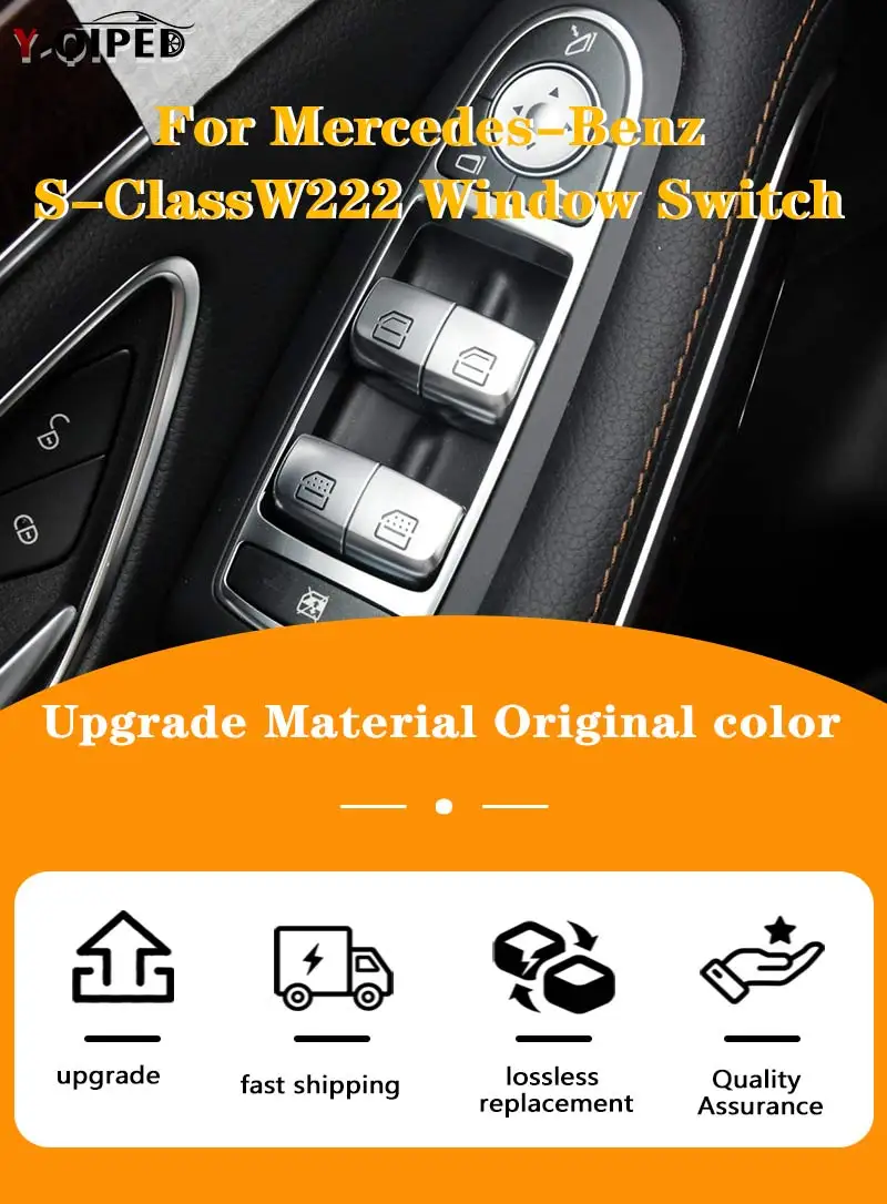 Für Mercedes Benz W222 S-Klasse Fensterheber-Schalter Auto-Fensterknopf-Kappe Baugruppe S320 S350 S400 S450 S500 S680 Baujahr 14-20 – Detail 1