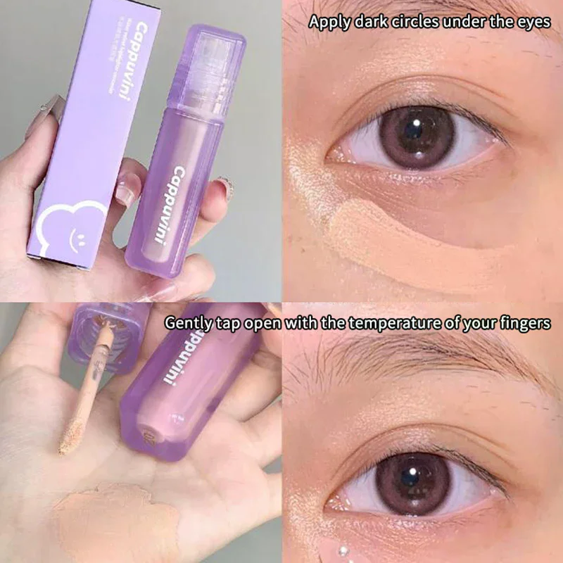 Corrector líquido ligero para imperfecciones en círculo oscuro, corrector cremoso que minimiza el acabado natural para maquillaje de pieles sensibles