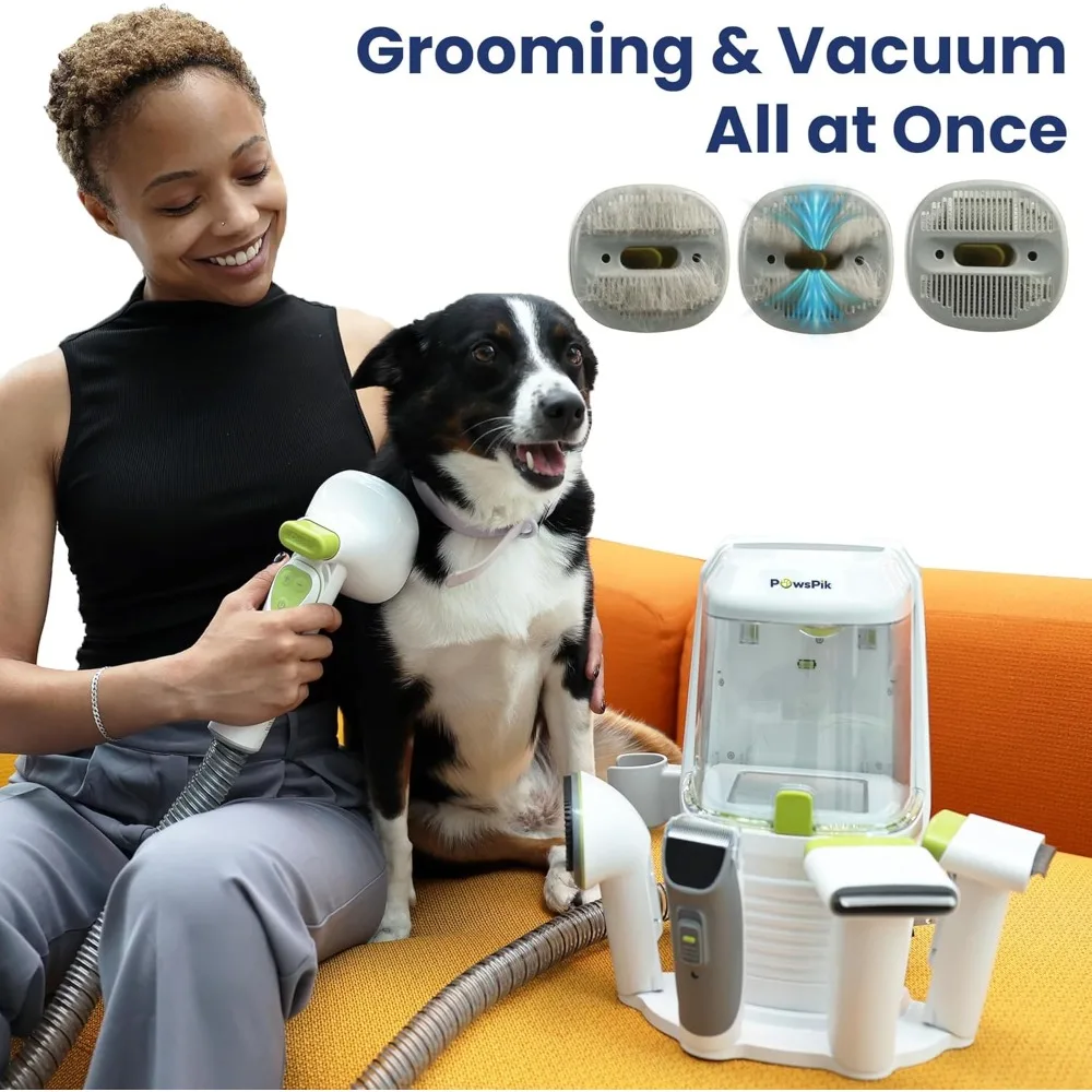 

Professional Dog Grooming Vacuum Kit, Dogs & Cats, Direct Handheld Control, 7 Grooming Tools, Deshedding