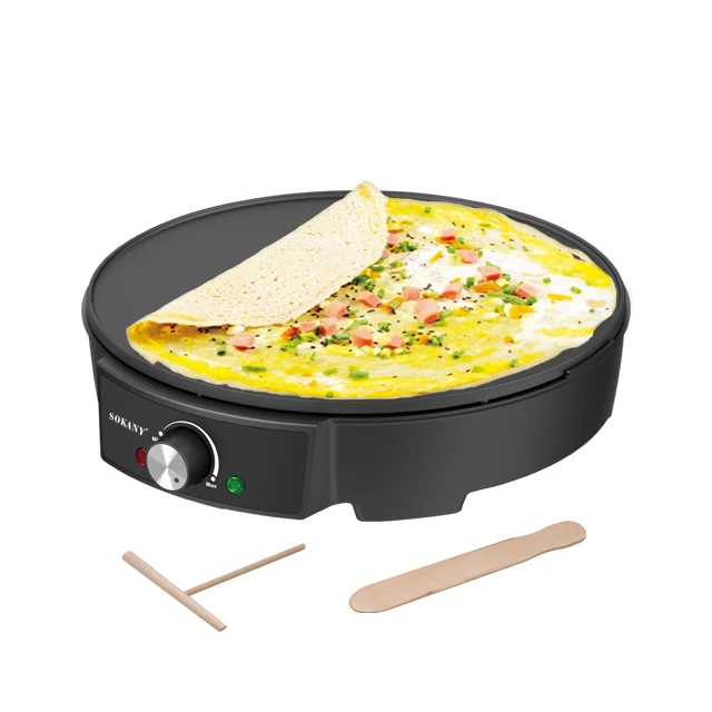 Nonstick 12-inch Electric Crepe Maker Led Indicator Light Pancake Maker