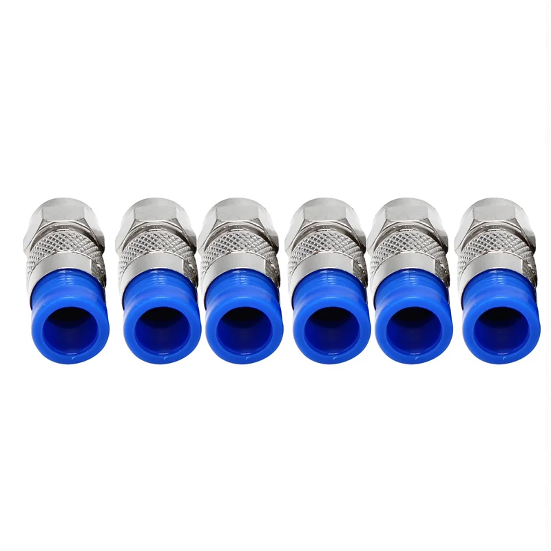 Flash Trend Rg6 F Type Connector Coax Coaxial Compression Fitting 60 Pack (أزرق)
