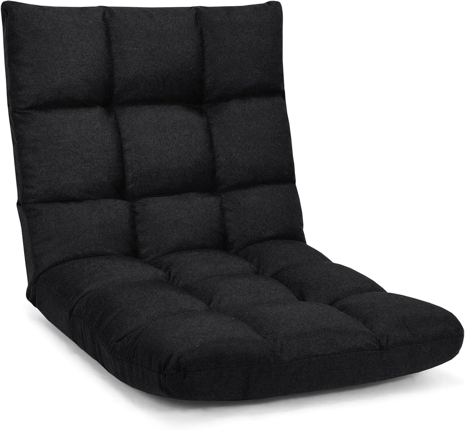 

Adjustable Floor Gaming Sofa Chair 14-Position Cushioned Folding Lazy High Resilience Sponge, Breathable Cotton & Linen Fab