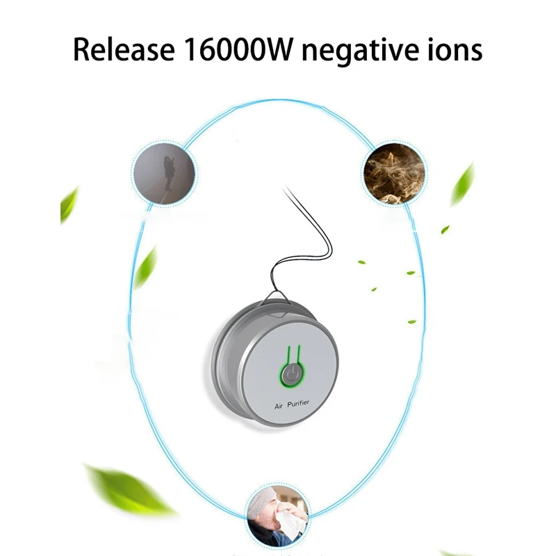 Top vendita purificatore d'aria personale indossabile Mini portatile 130 milioni di ioni negativi 230Mah batteria appeso al collo portatile purificatore per auto