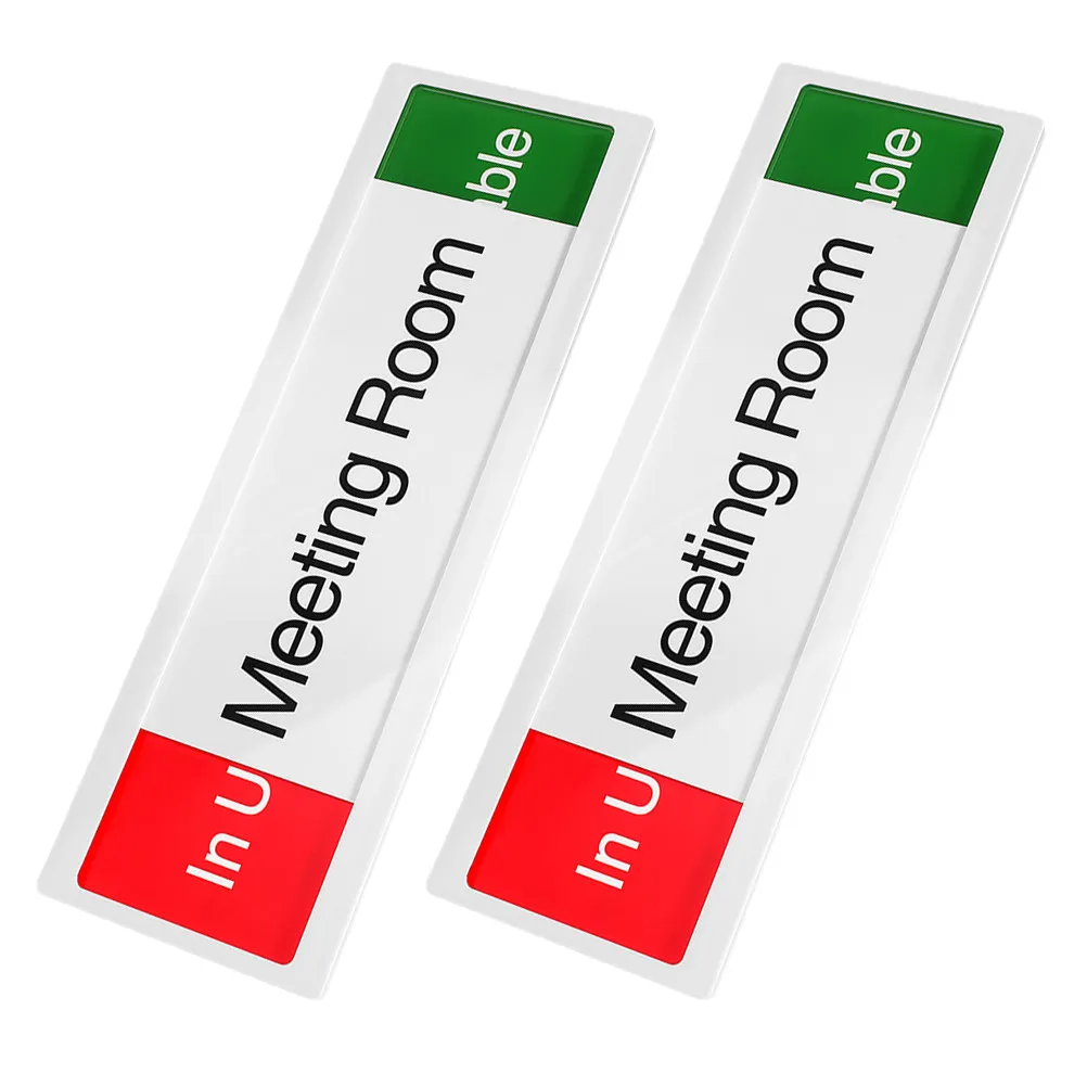 

2Pcs Acrylic Sliding Office Door Sign Conference Room Status Sign in Use Available Privacy Open Close Signal Meeting Room Decor
