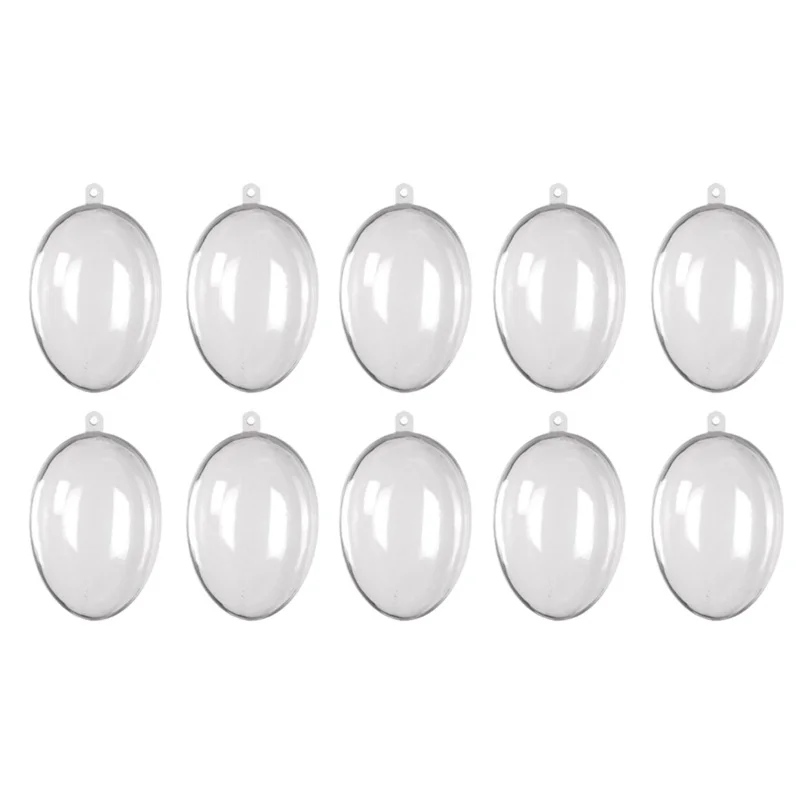 

D2 10Pcs,10 CM High-transparency Plastic Hollow Oval Balls Creative Egg-shaped Balls for Everlasting Flower Arrangement and East