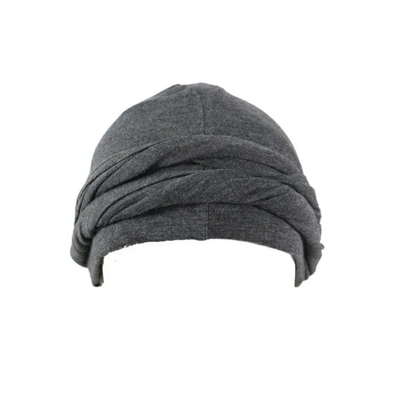 Bufanda de cabeza para hombre, gorro de algodón sólido, gorro elástico nacional, informal