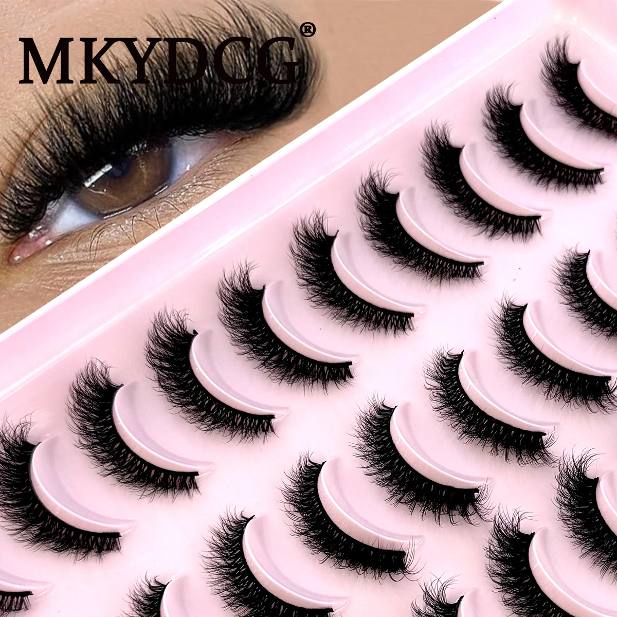 Nieuwe 20 Pairs 3D Faux Nertsen Valse Wimpers Natuurlijke Rommelige Wimpers Kriskras Piekerige Pluizige Wimpers Extension Make Nep Wimpers