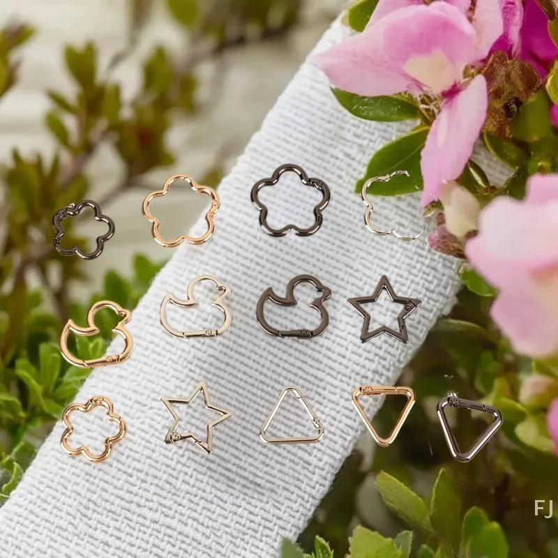 [YU] 5 قطعة نجمة بطة زهرة شكل الربيع حلقة مفتوحة مشبك حلقة تسلق مشبك خاطف لحقيبة جلدية حقيبة يد حزام حزام موصل