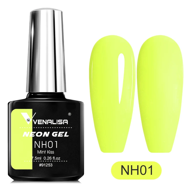 Venalisa Neon Nail Gel Polish 7.5ml Ultra Green Yellow Summer Gorgeous Colors Soak Off UV LED Gel Varnish Nail Lacquer