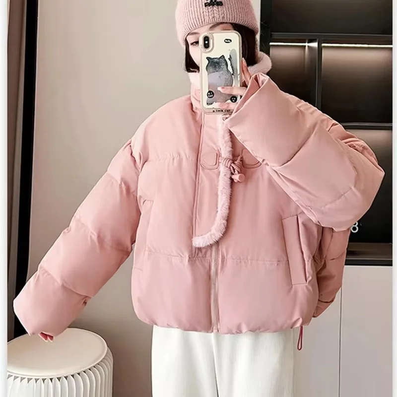 New Winter Down Cotton-Padded Coats Parkas Women Fashion Thick Windproof Jackets Korea Long Sleeve Students Warm Casual Outwear