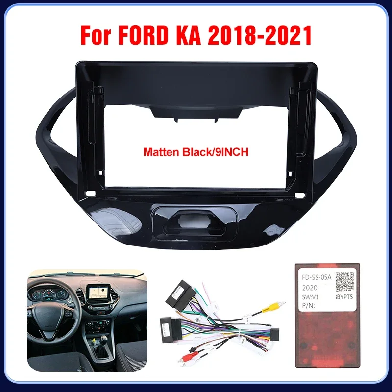 9 INCH Car DVD Player Dash Fitting Panel Frame Kit Car Audio 2DIN Adapterx For  Ford FIGO ASPIRE FREESTYLE KA 2018-2021