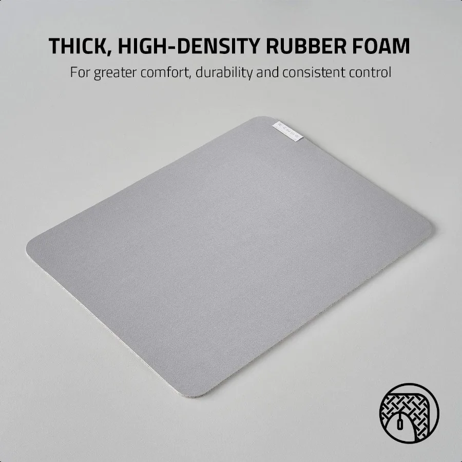 Pro Glide Soft Mouse Mat: Thick HighDensity Rubber Foam Textured MicroWeave Cloth Surface AntiSlip Base Medium Size