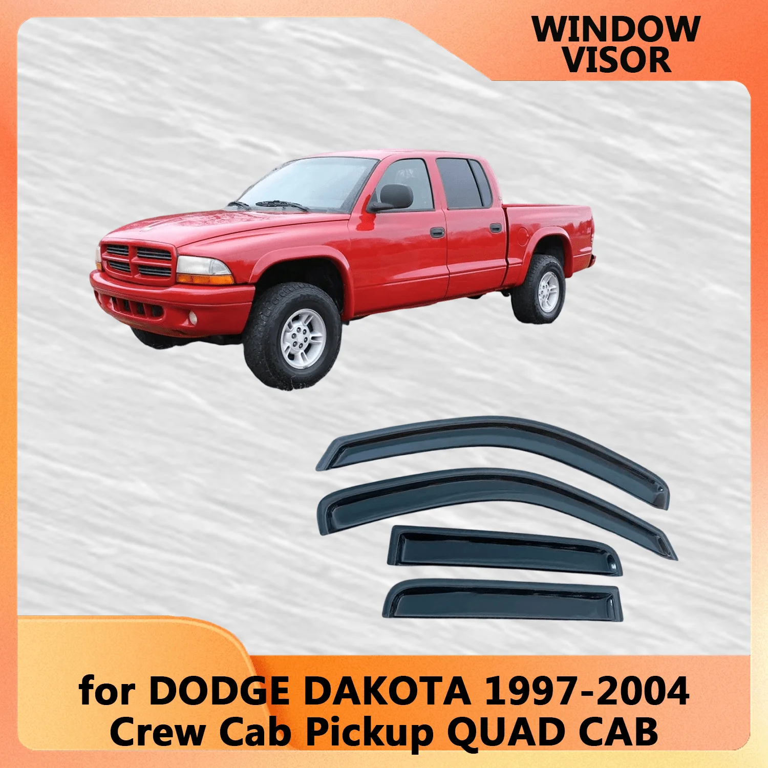 

Оконный козырек для DODGE DAKOTA Crew Cab Pickup 1997 1998 1999 2000 2001 2002 2003 2004, ветровые дефлекторы, защита от дождя, дверной козырек